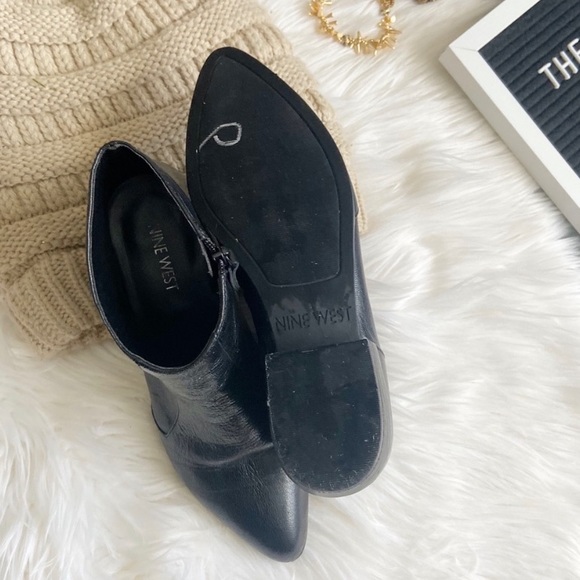 Nine West black leather boots - Picture 3 of 9